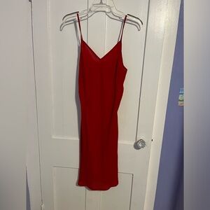 NWOT lands end red slip dress size 12